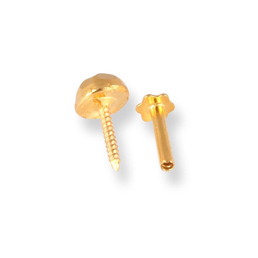 Isaac Mizrahi 14K White Gold Round CZ Screwback Stud Earrings