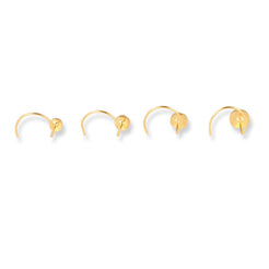 18ct Yellow Gold Wire Coil Back Nose Stud with Diamond Cut Design (2.75mm - 4.25mm) NIP-3-970 - Minar Jewellers