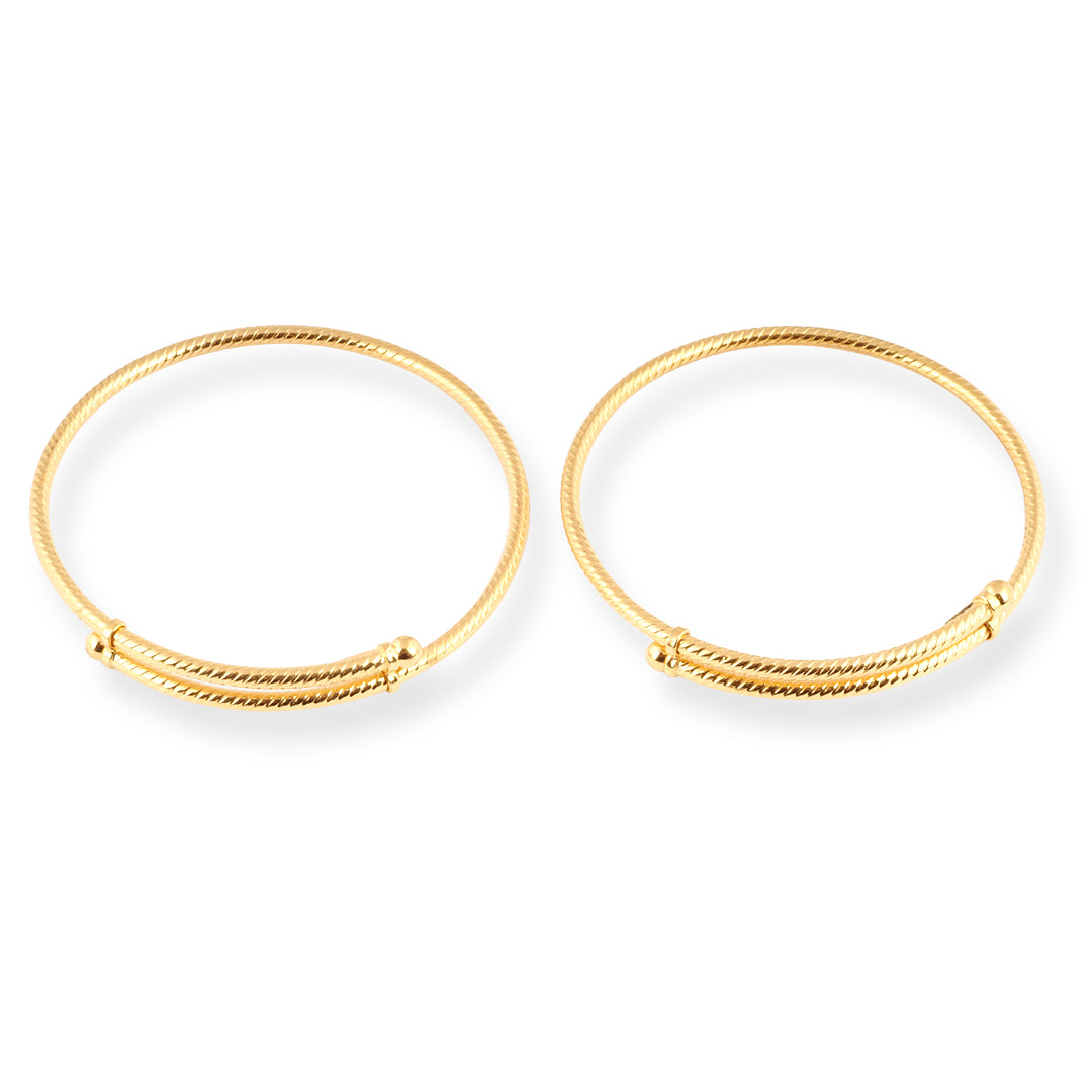 Pair of 22ct Gold Adjustable Children's Bangles CBR-8478