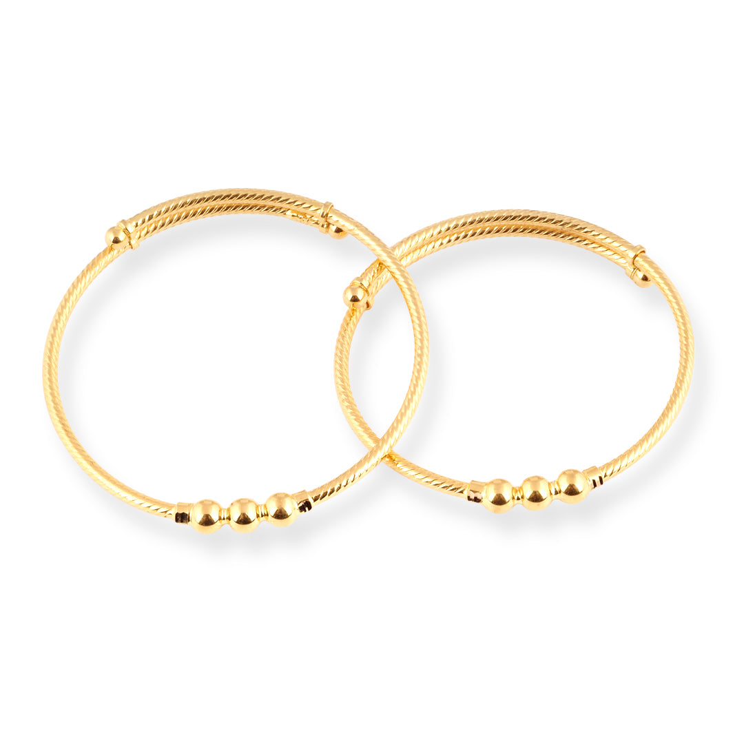 Pair of 22ct Gold Adjustable Children's Bangles CBR-8479