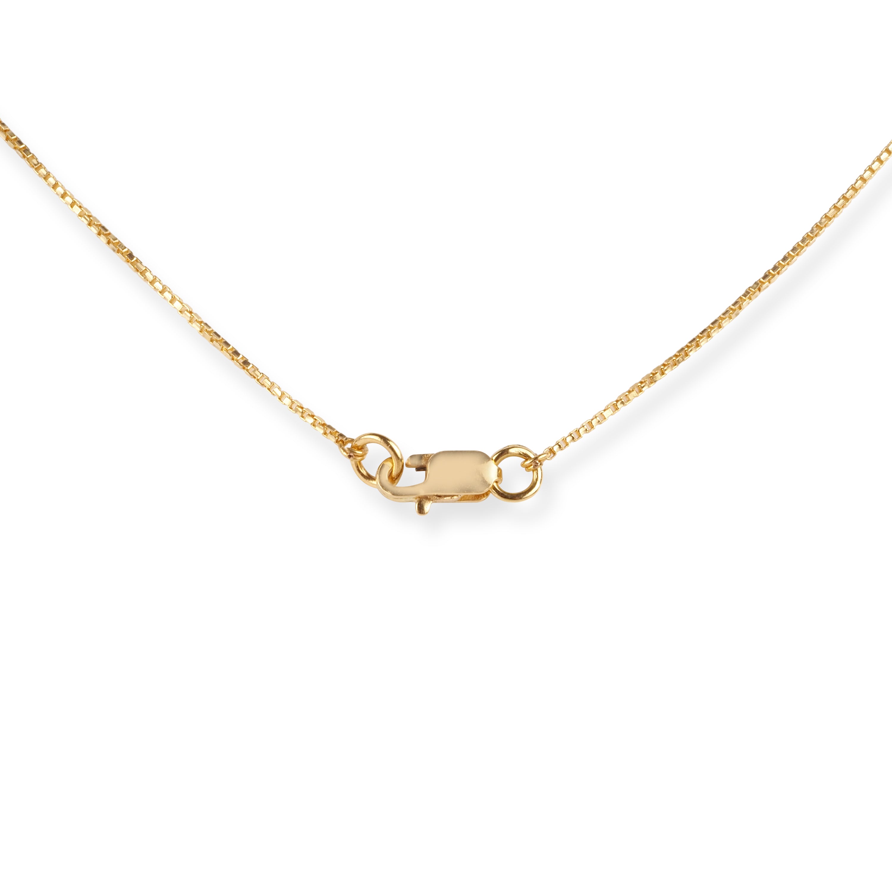 22ct Gold Box Chain with Rose Gold and Rhodium Plated Diamond Cut Beads and Lobster Clasp C-3798-18