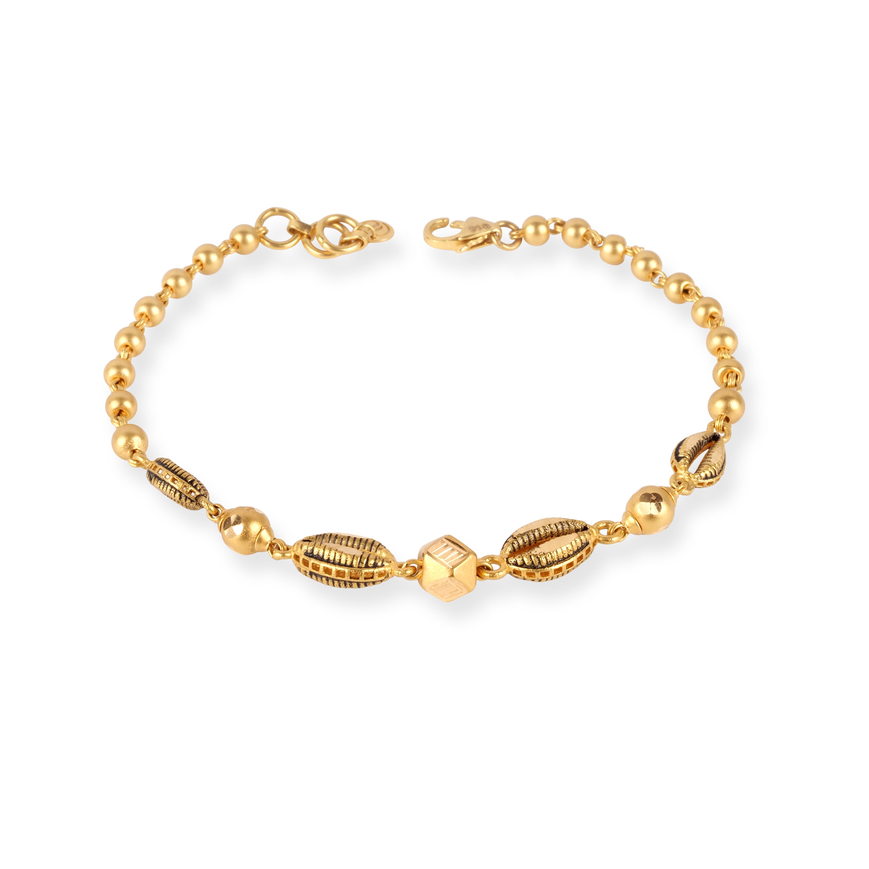 22ct Gold Bracelet with Antiquated and Brushed Finish and Lobster Clasp LBR-8718