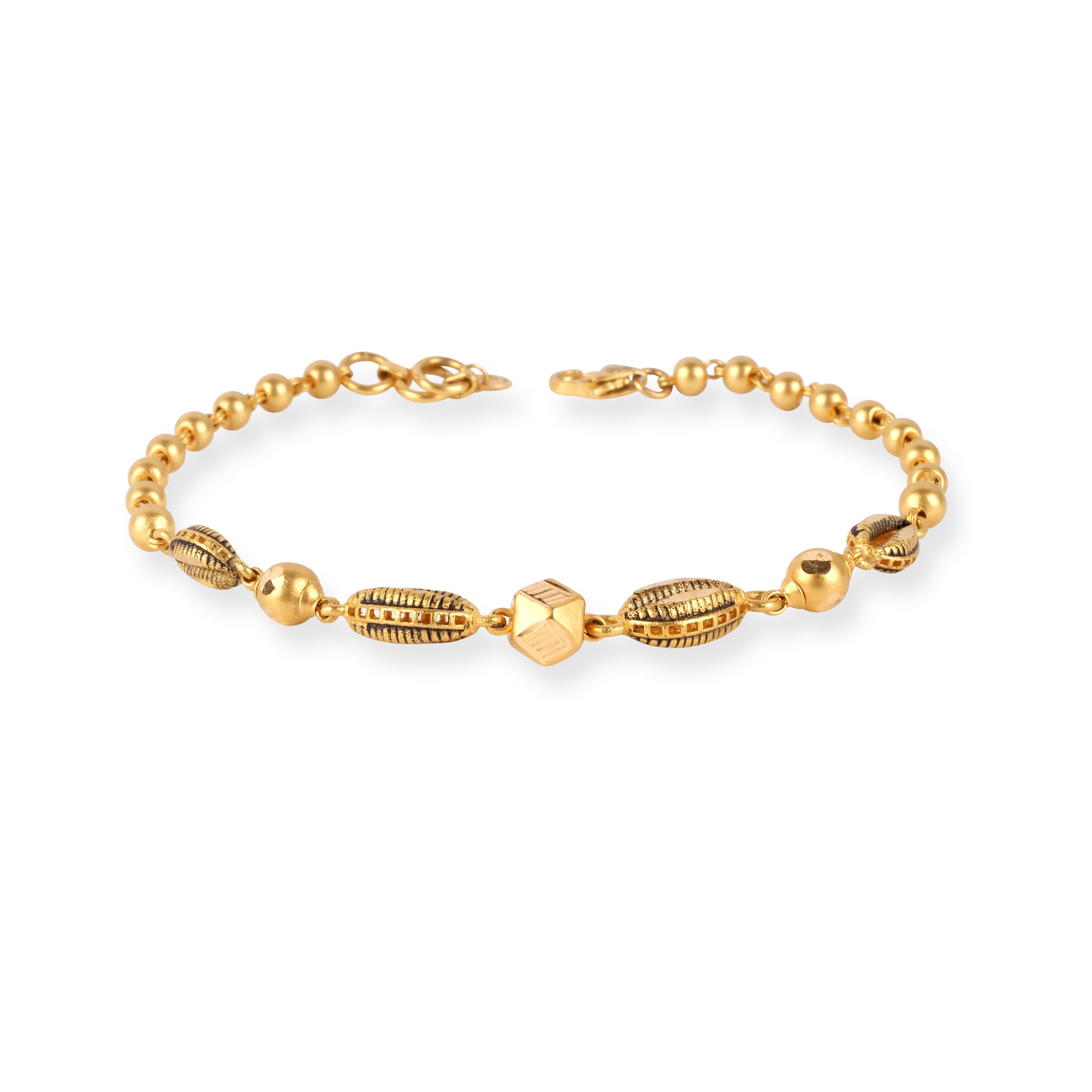 22ct Gold Bracelet with Antiquated and Brushed Finish and Lobster Clasp LBR-8718