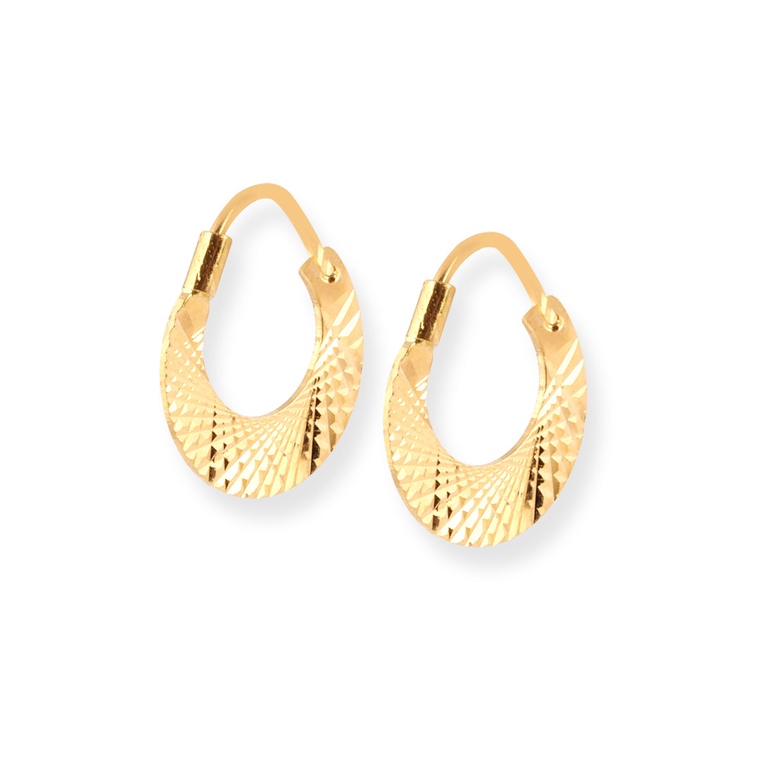 22ct Gold Hoop Earrings E-8698