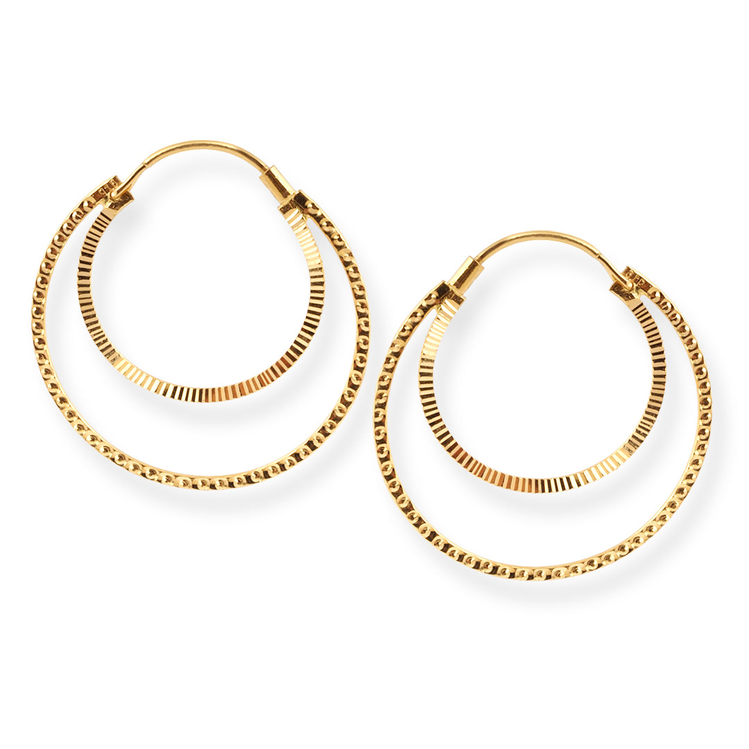 22ct Gold Hoop Earrings E-8700
