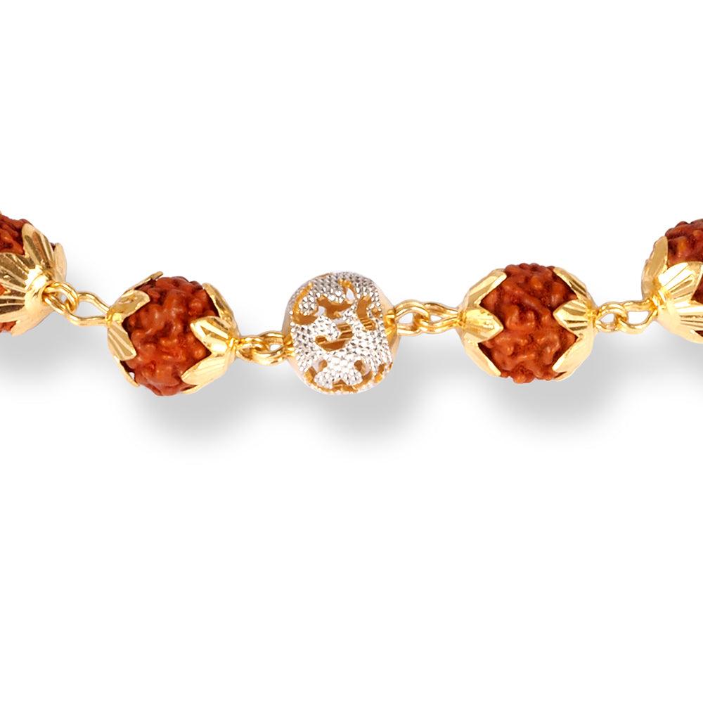 22 Karat Yellow Gold With Natural Rudraksha Beads Handmade Bracelet  Fabulous Vintage Designer 7.5,8, 8.5 9 Gifting Jewelry - Etsy | Flower  jewelry designs, Rudraksha beads, Rudraksha jewelry