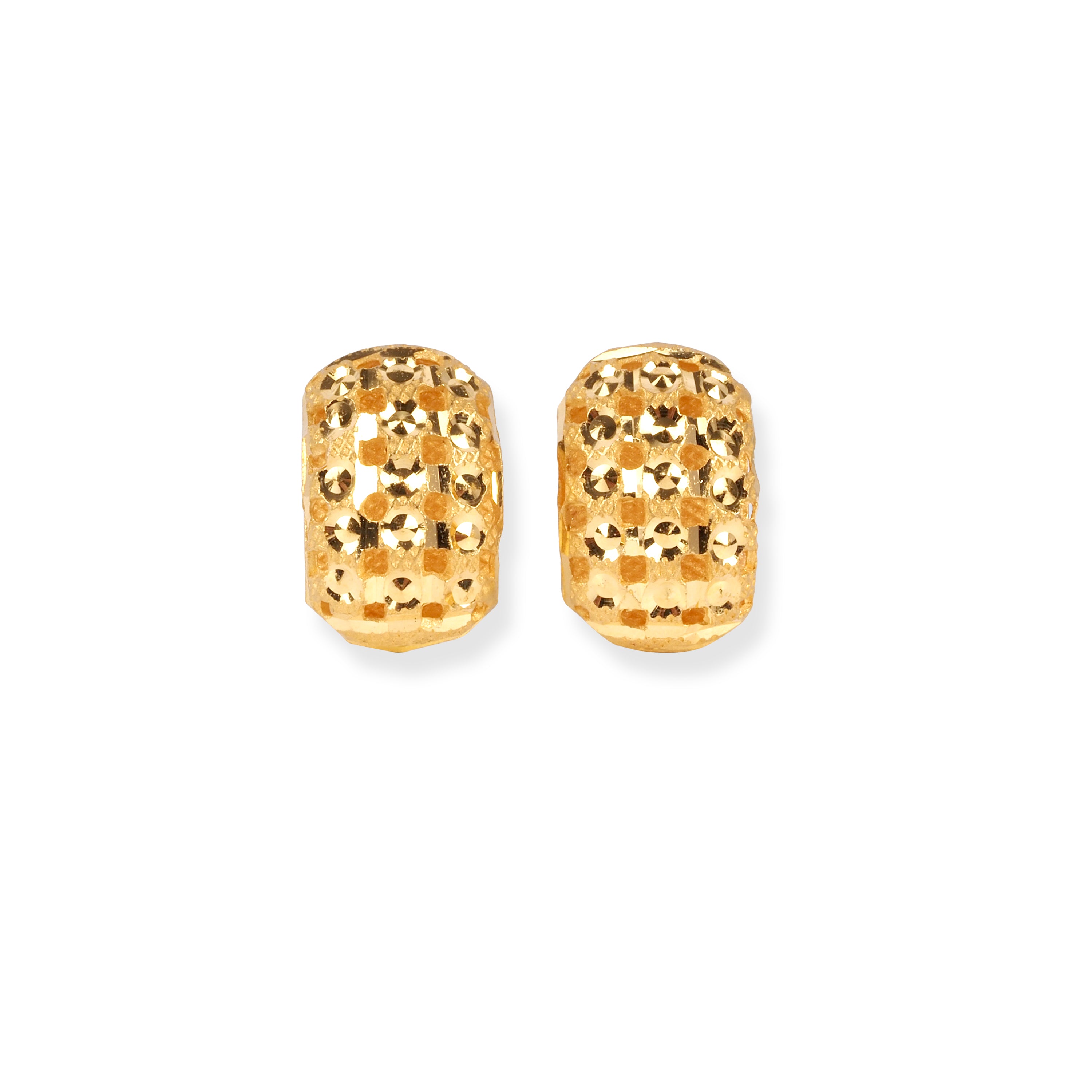 22ct Gold Stud Earrings with Jali Filigree Work Design