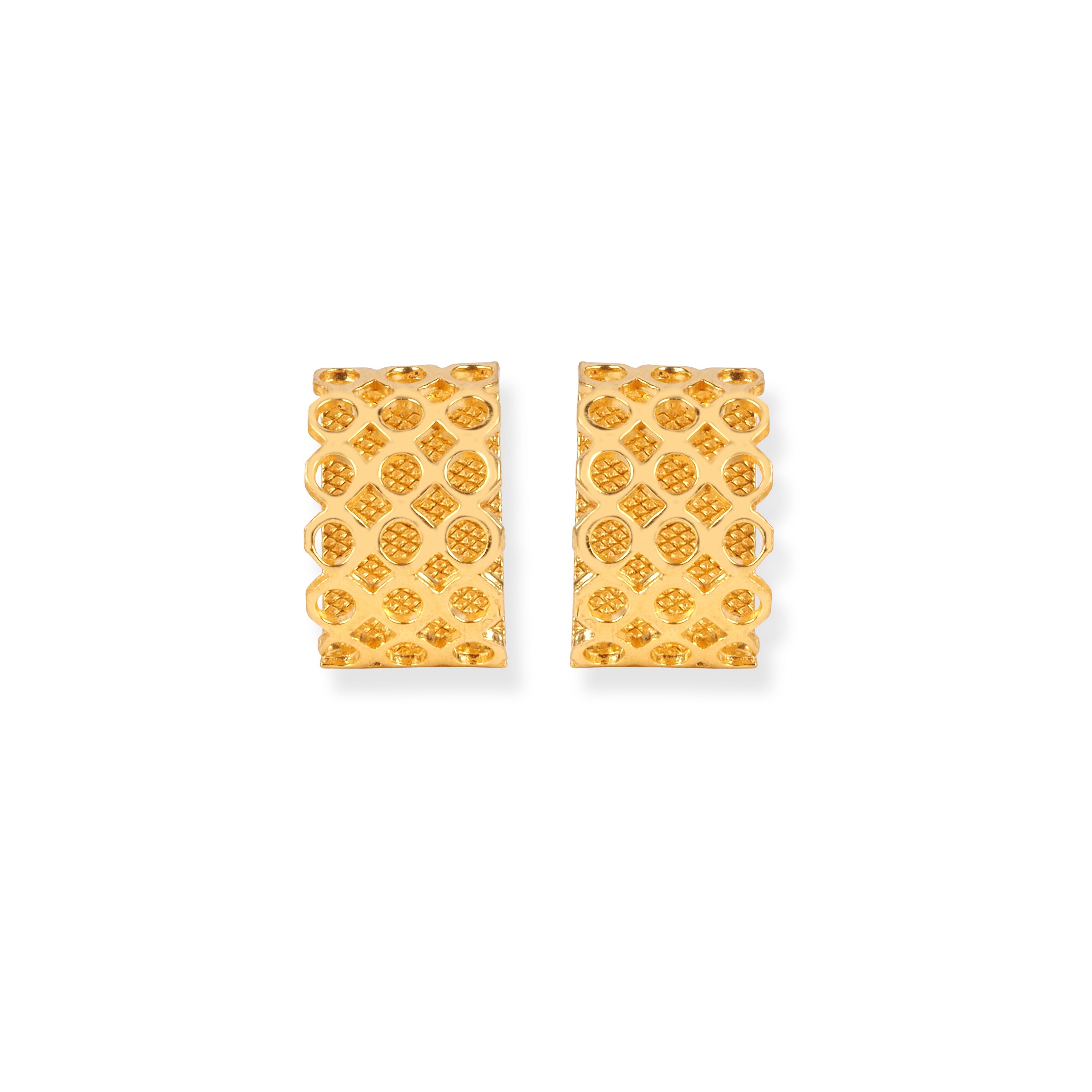 22ct Gold Stud Earrings with Jali Filigree Work Design