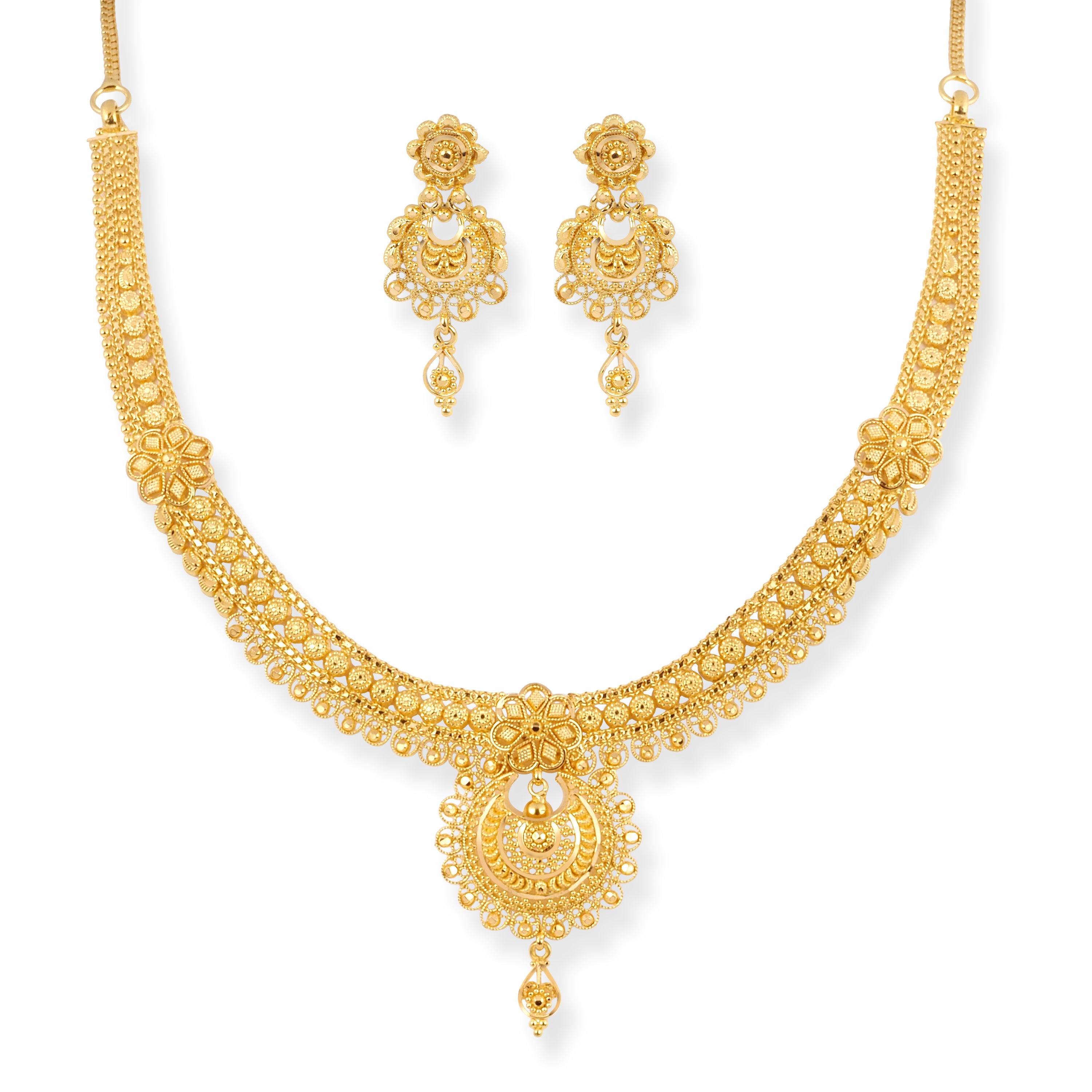 22ct Gold Filigree Necklace Set