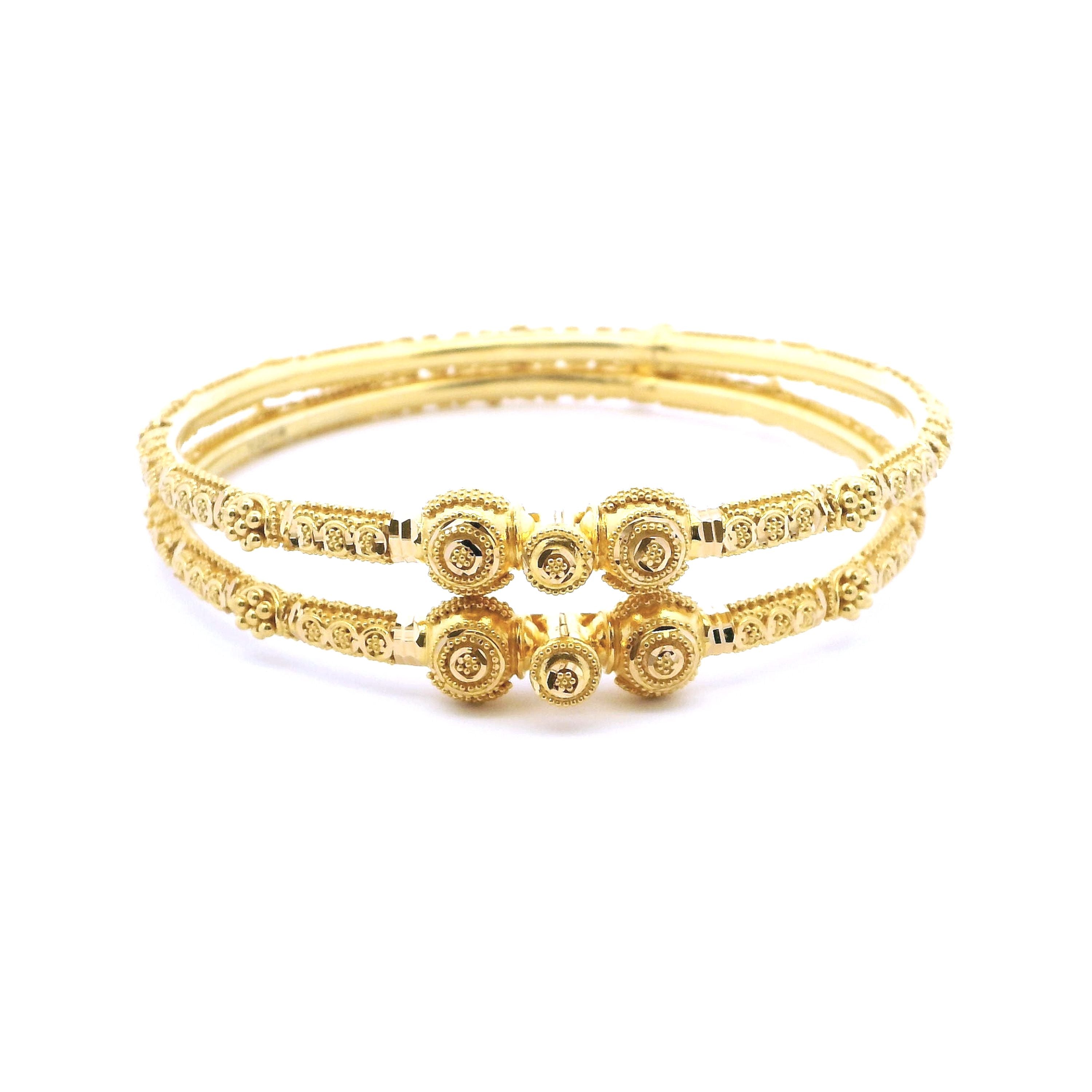 22ct Yellow Gold Ladies Filigree Work Bangle with Screw Fitting