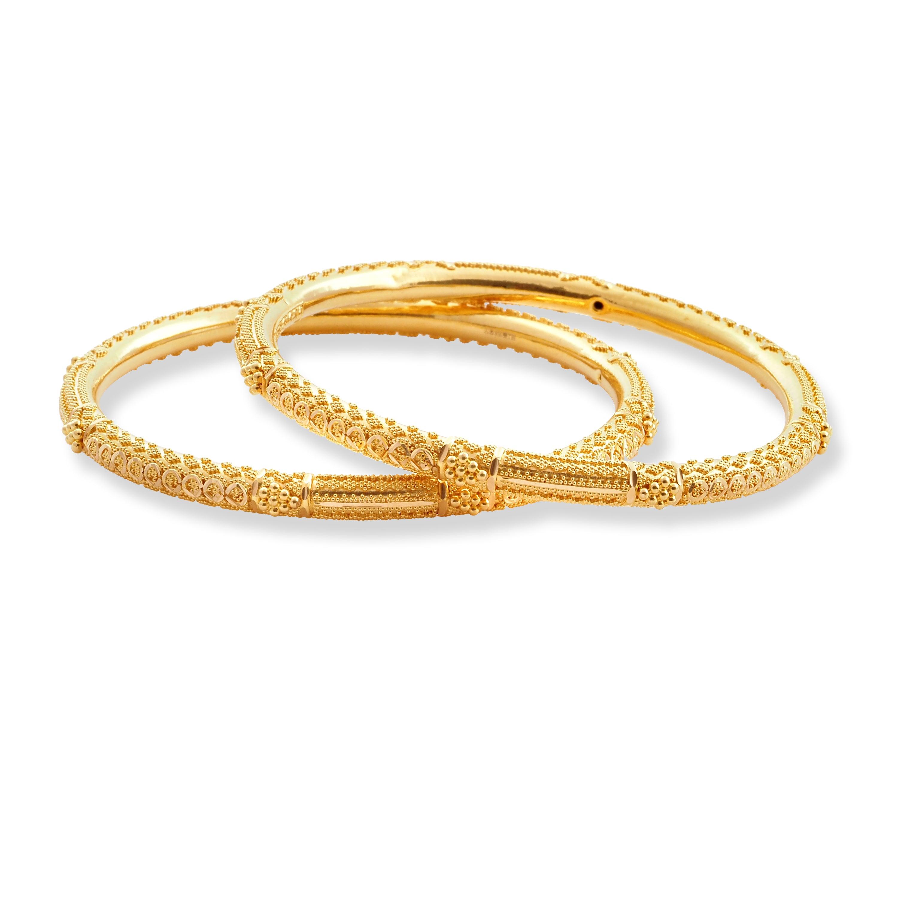 Hollow bangles gold hot sale