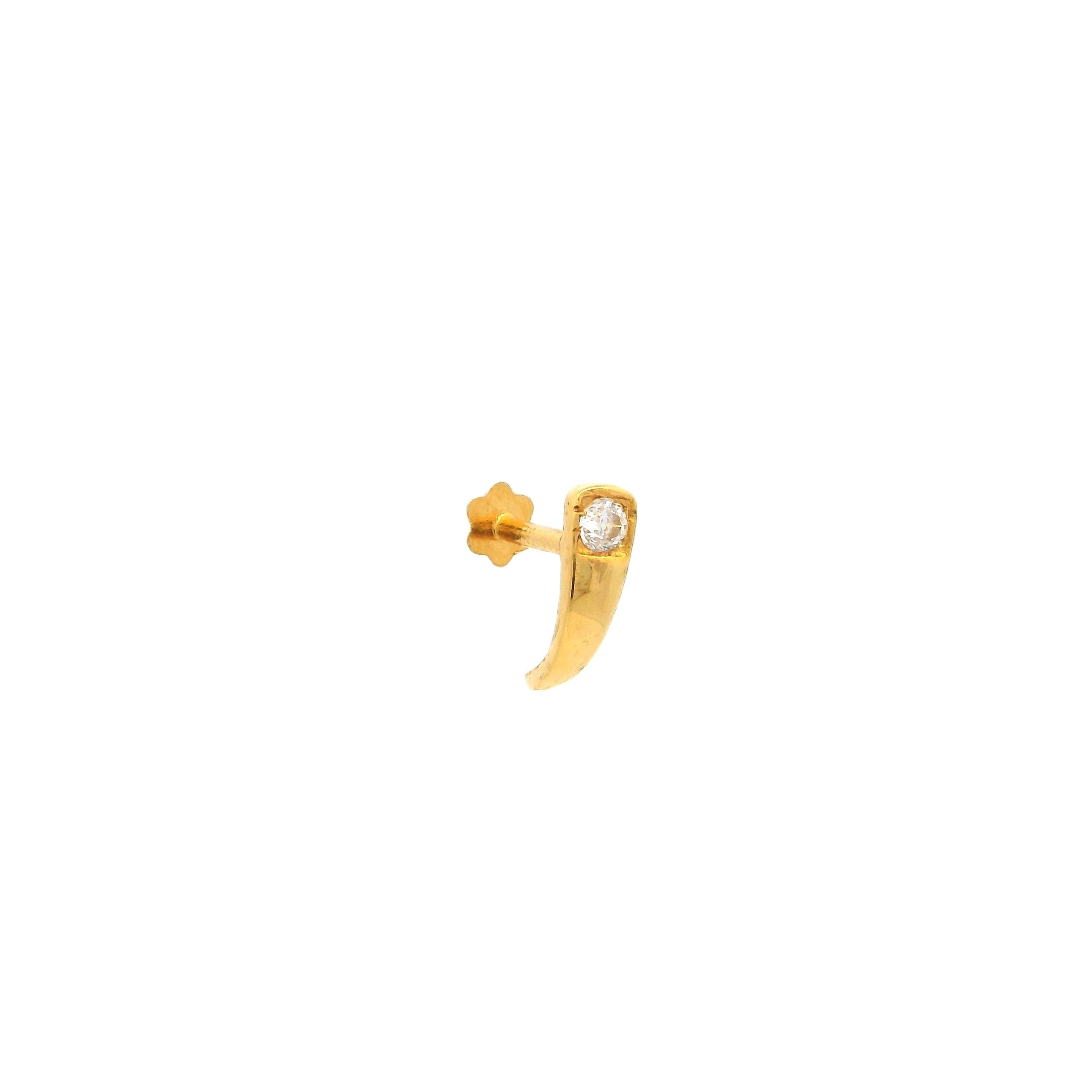 18ct Yellow Gold Faux Nose Ring with Screw Back Nose Stud set with one Cubic Zirconia.