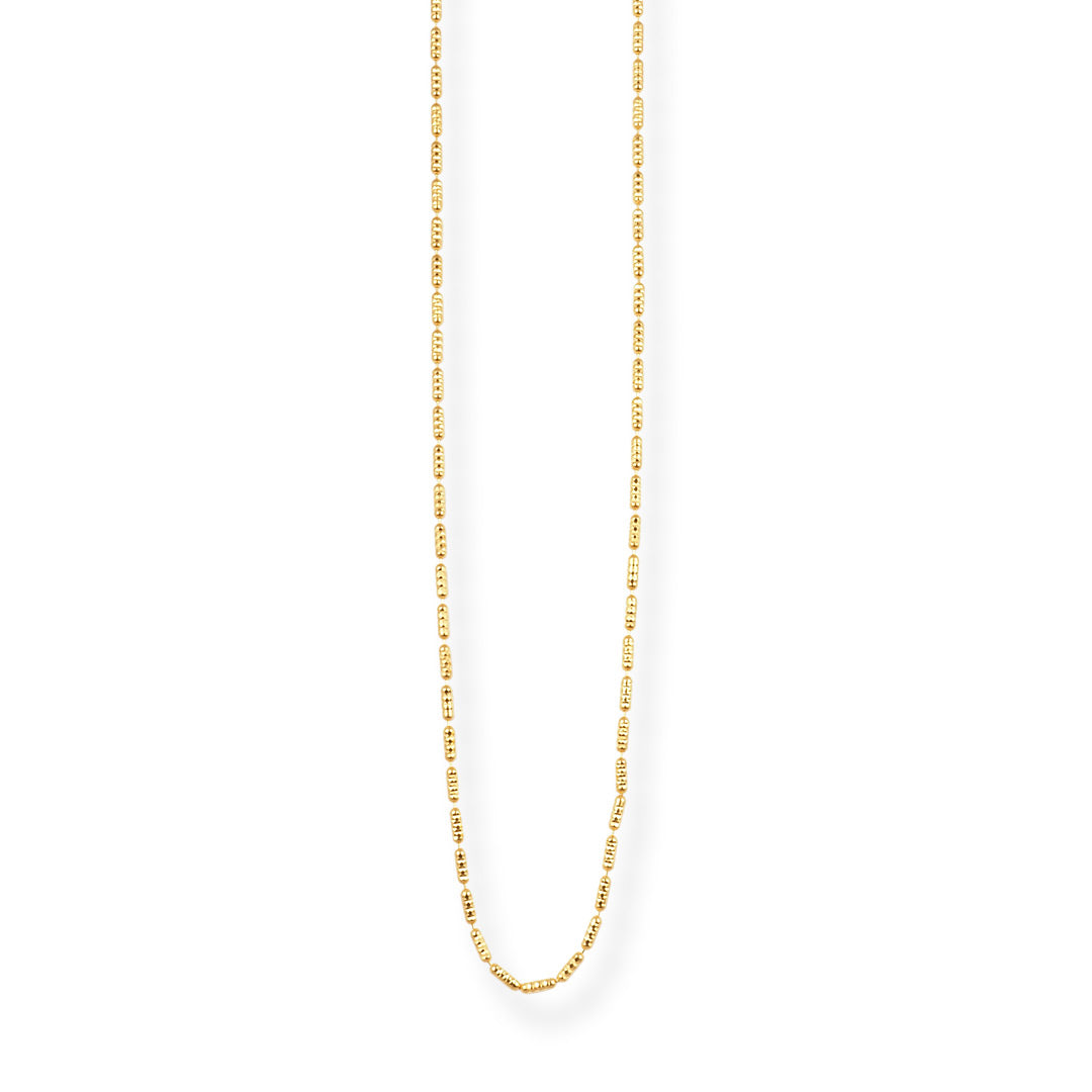 22ct Yellow Gold Chain with Hollow Diamond Cut Bead Design and Lobster Clasp