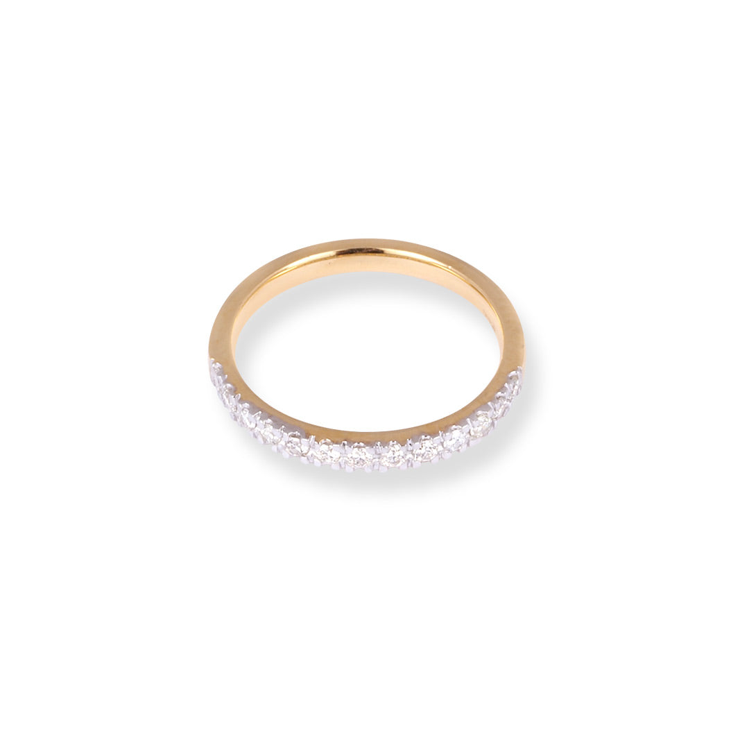 18ct Yellow Gold Half Eternity Wedding Band With Diamonds.