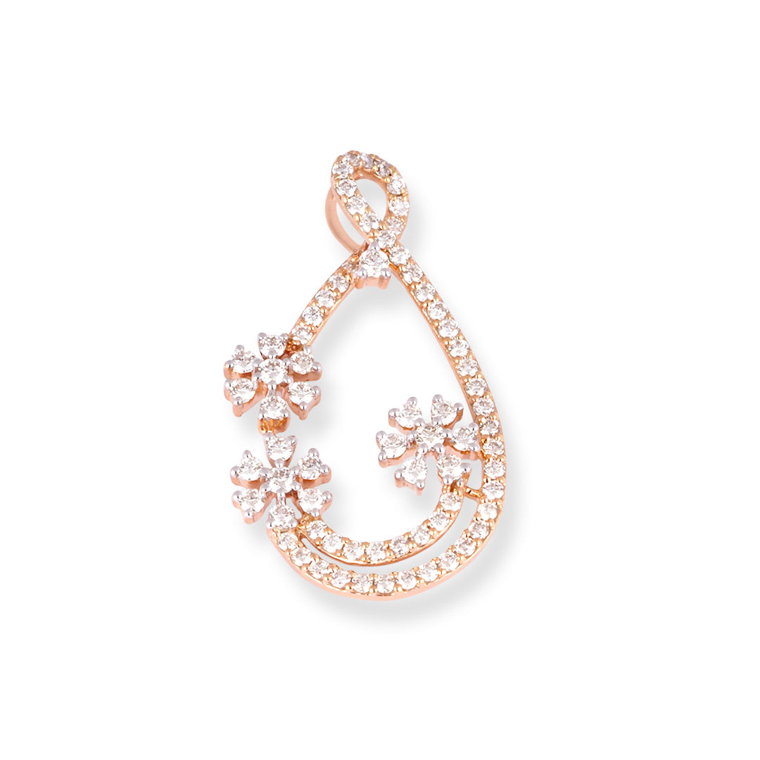 18ct Rose Gold Diamond Pendant MCS2918 - Minar Jewellers