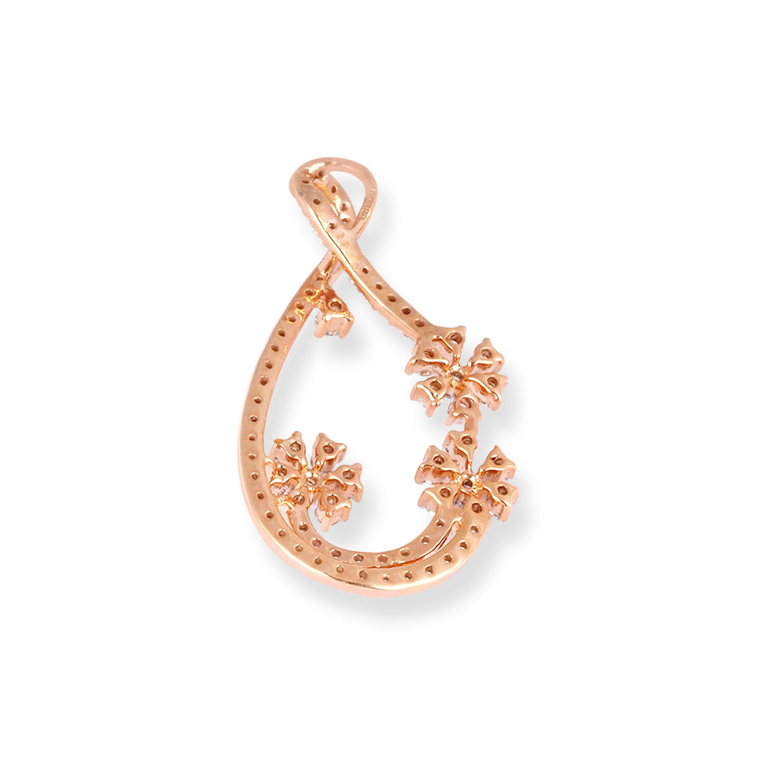 18ct Rose Gold Diamond Pendant MCS2918 - Minar Jewellers