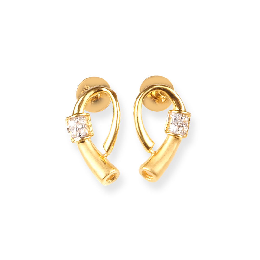 22ct Yellow Gold Earrings with Cubic Zirconia Stones - Jewellery for Women for Everyday