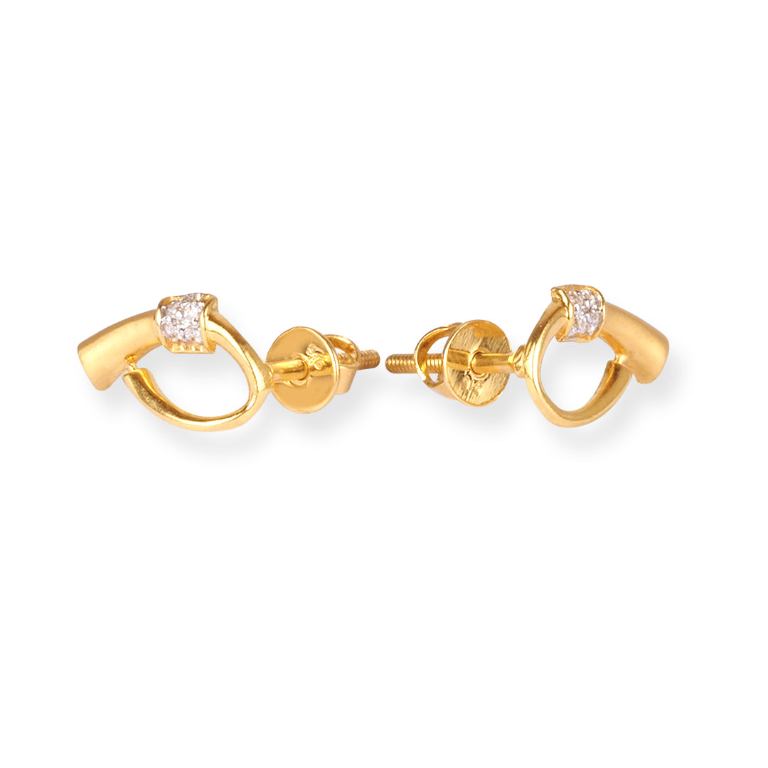 22ct Yellow Gold Earrings with Cubic Zirconia Stones - Jewellery for Women for Everyday