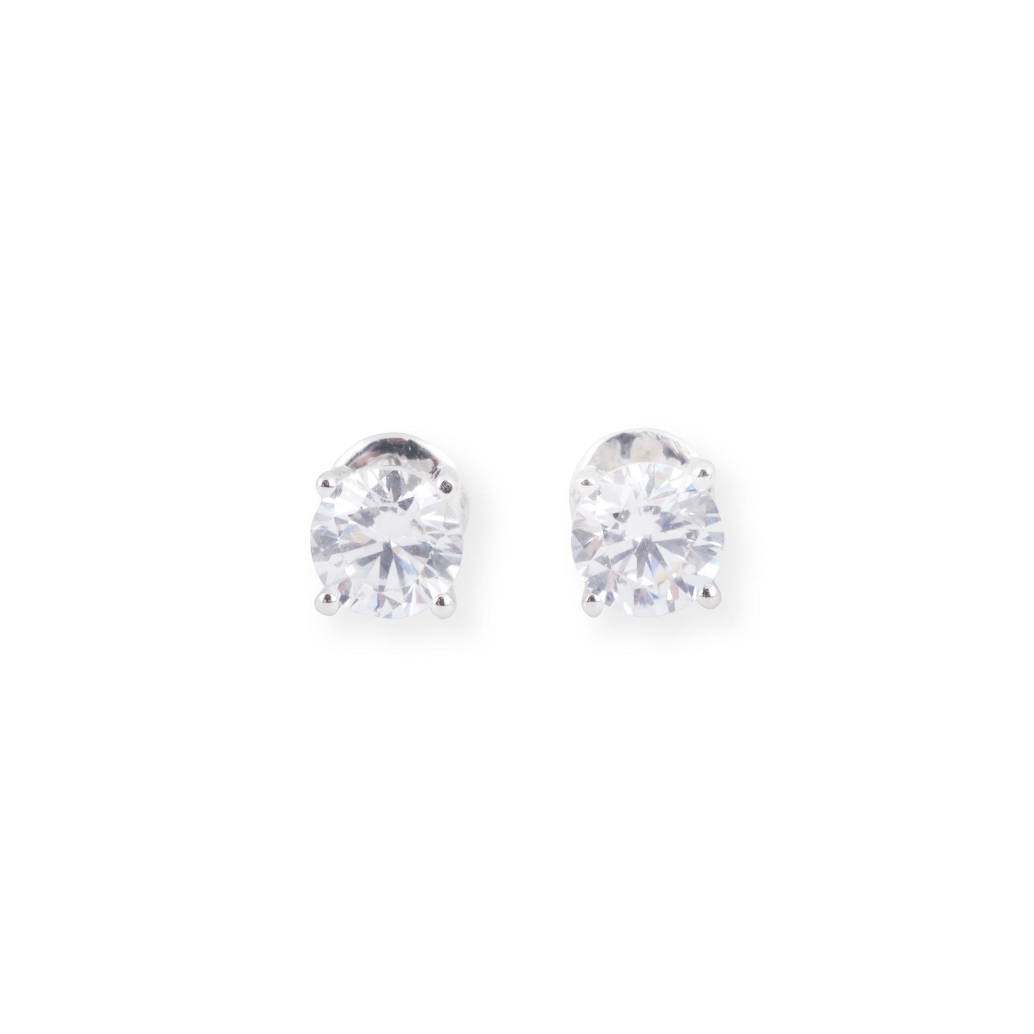 18ct White Gold Brilliant Cut Diamond Cluster Stud Earrings 0.18ct