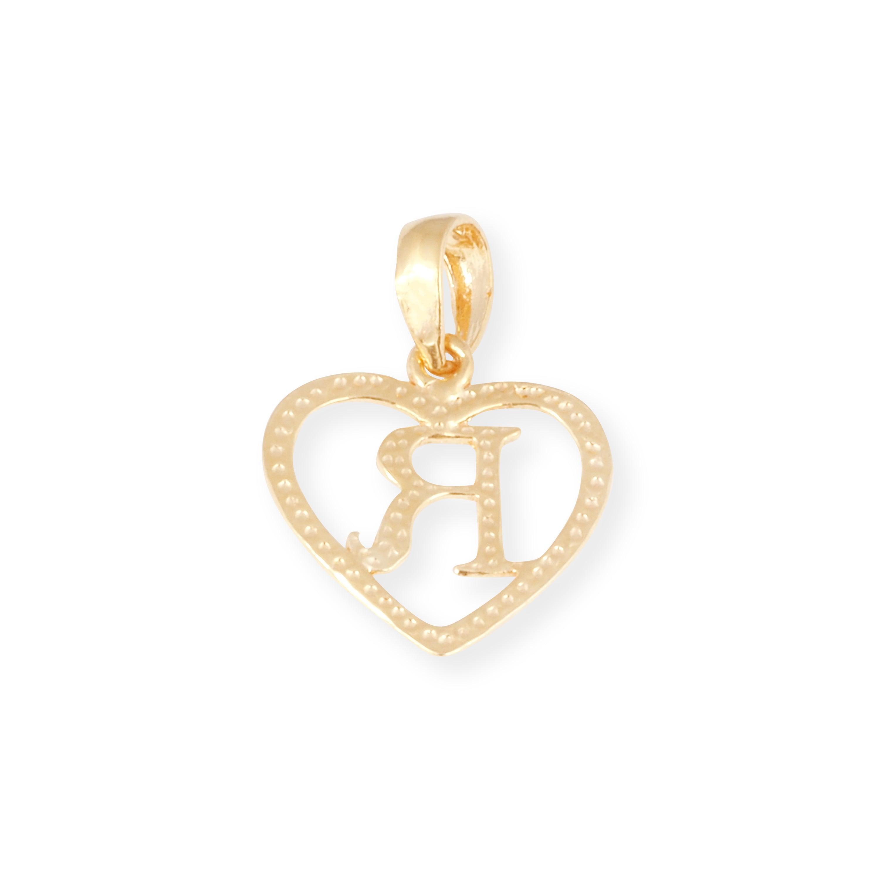 R 22ct Gold Heart Shape Initial Pendant P 8533 R