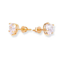 22ct Yellow Gold Heart Shaped Cubic Zirconia Stud Earrings E-8649 - Minar Jewellers