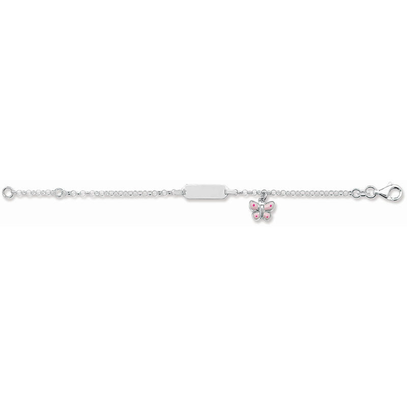 Sterling Silver Children's Bracelet with Butterfly Pendant