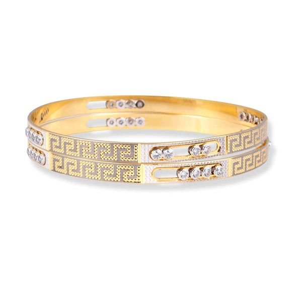 22ct Gold Bangles with Bezel Set CZ Stones B 8312