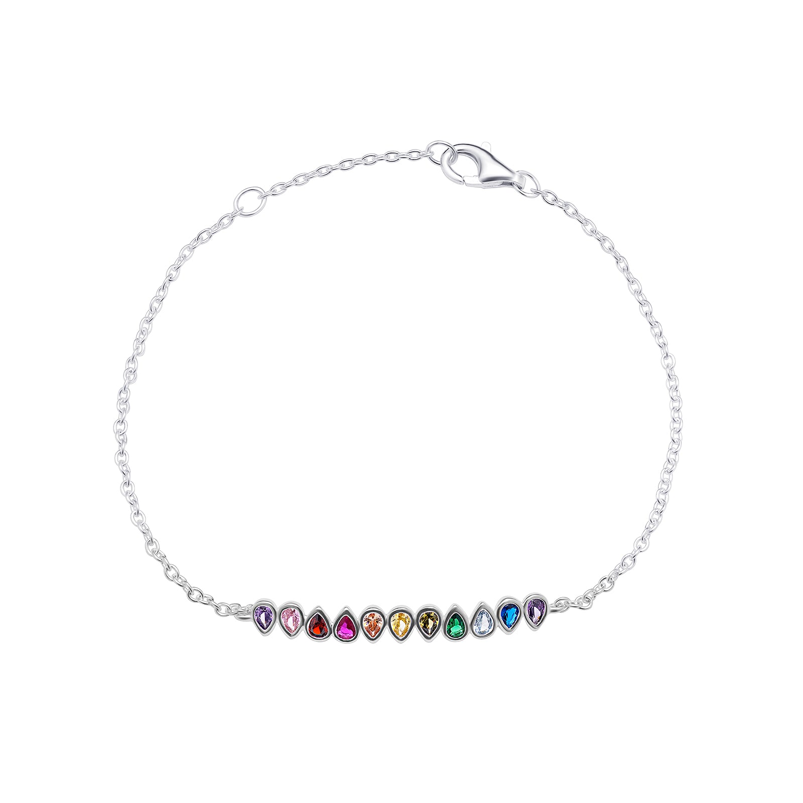 Stunning CZ Multi-Coloured Sterling Silver Bracelet – Elegant and Vibrant Jewellery