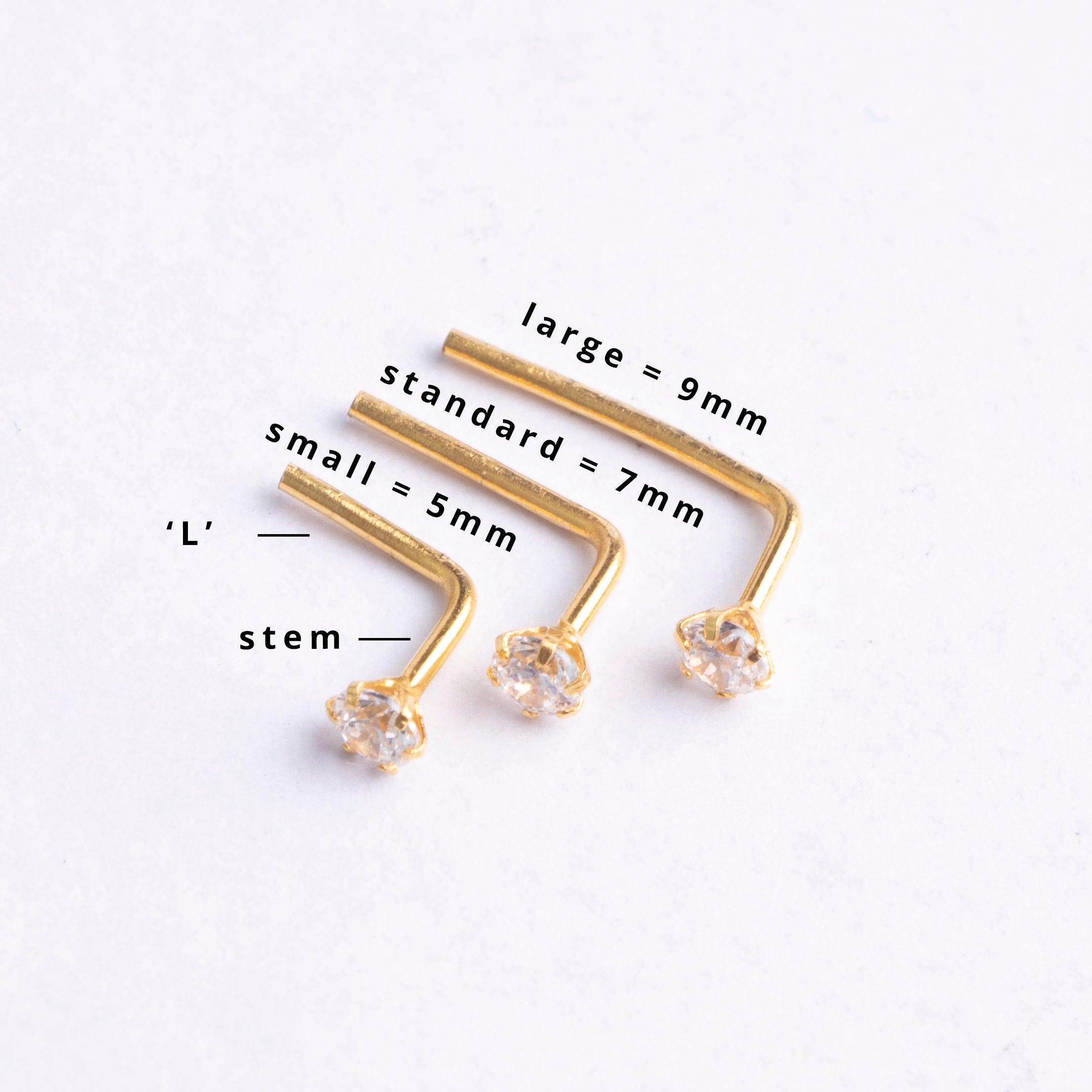 Long stem store nose stud