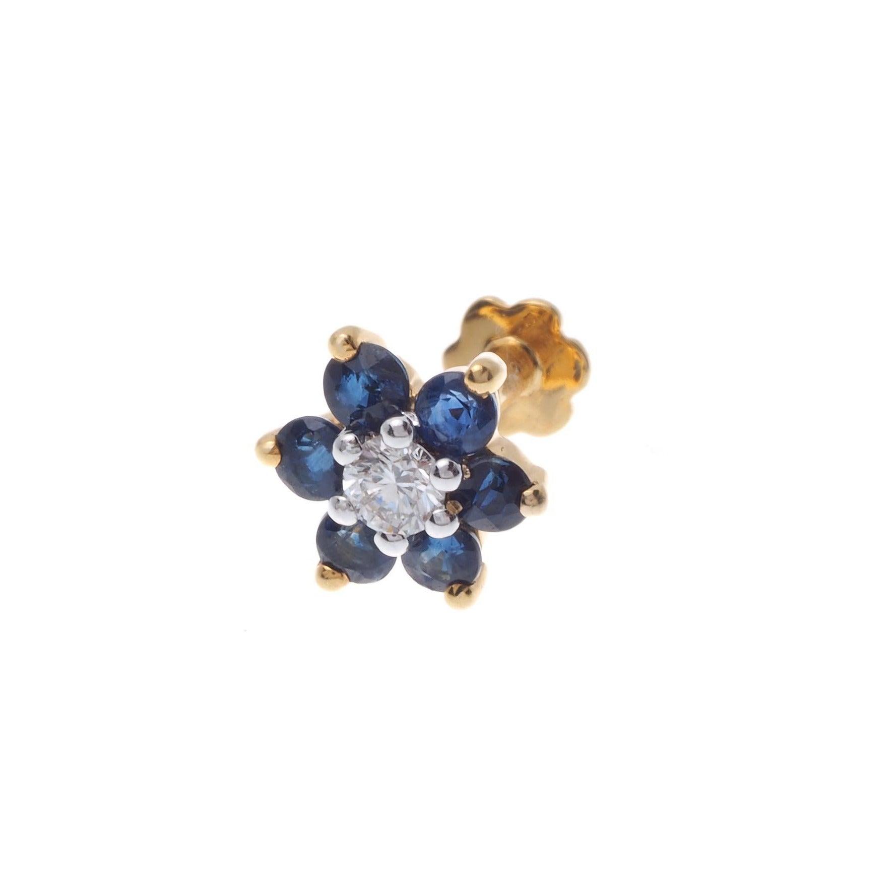 Blue sapphire deals nose stud