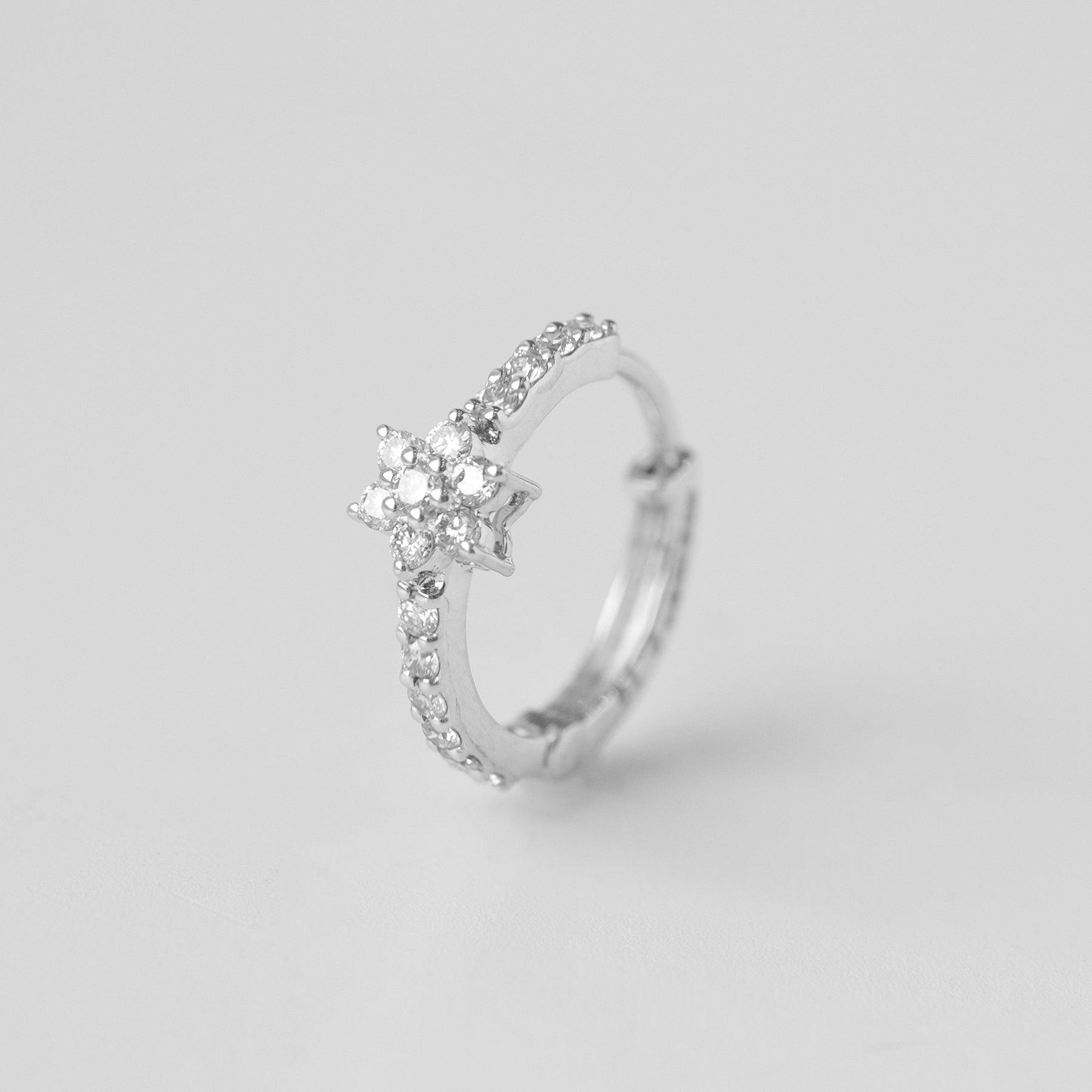 Silver diamond clearance nose ring