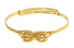 Hand Finished 22ct Yellow Gold Children's Bangle (G2023), Minar Jewellers - 2