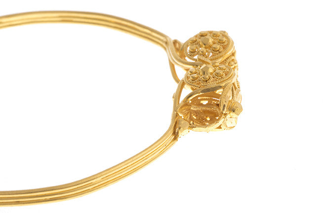 Hand Finished 22ct Yellow Gold Children's Bangle (G2023), Minar Jewellers - 5