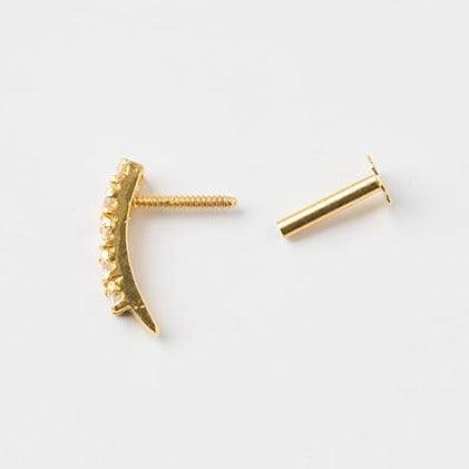 EternalDia Diamond Flower Nose Piercing Pin Screw Ring Stud 4.25mm 14k