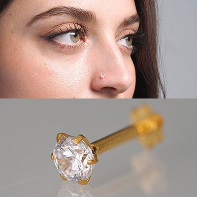 Nose pin deals gold with stone