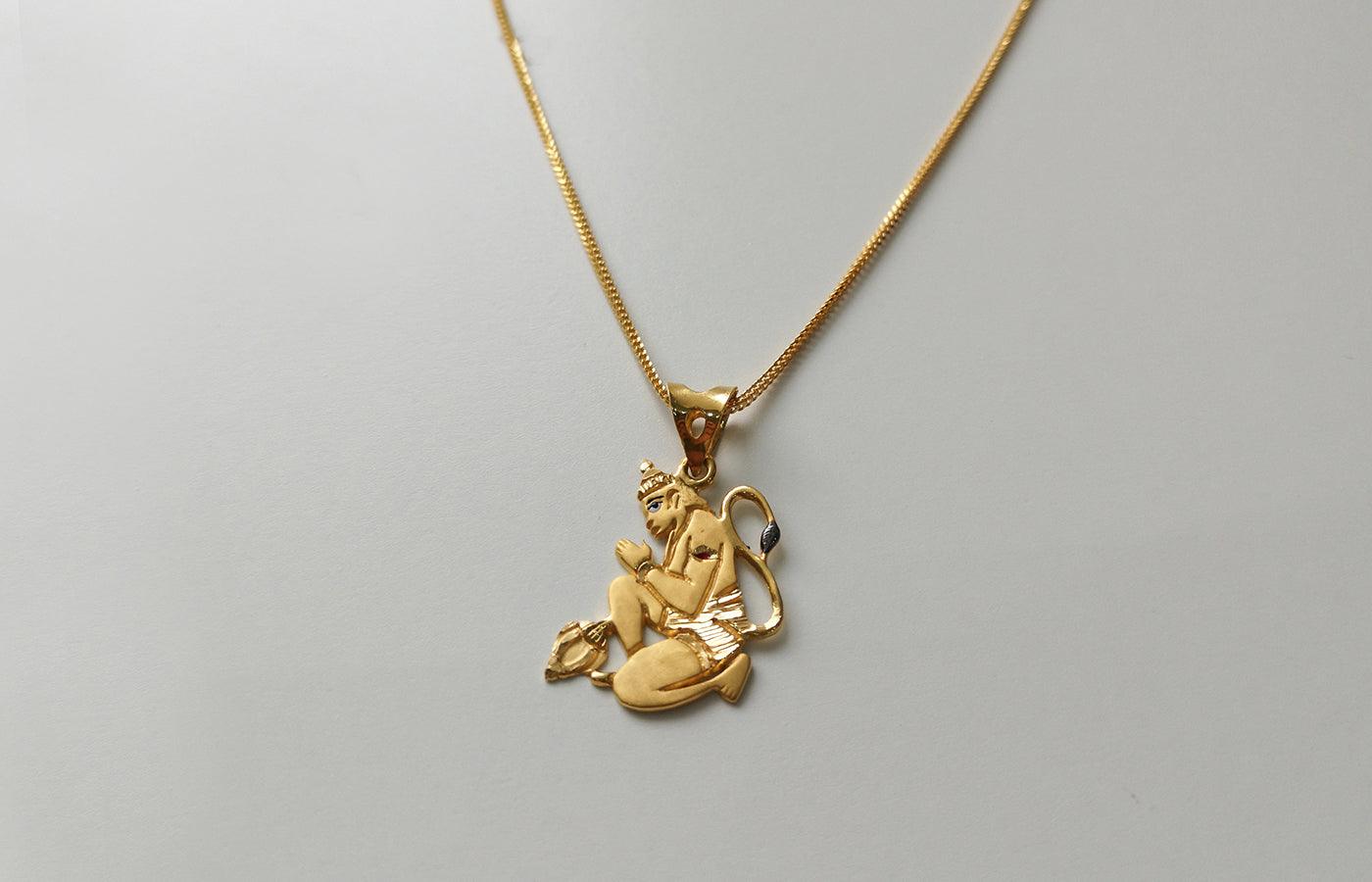 Hanuman locket store gold